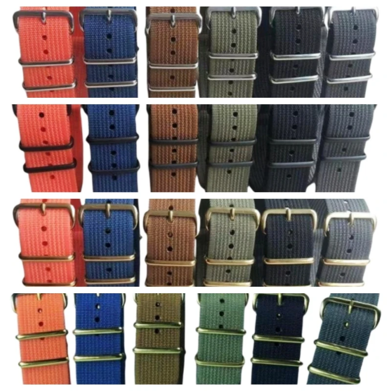 

Wholesale 30PCS/Lot 18MM 20MM 22MM 24MM Nylon Watch Band NATO Straps Waterproof Watch Strap Black Grey Blue Green Orange Brown