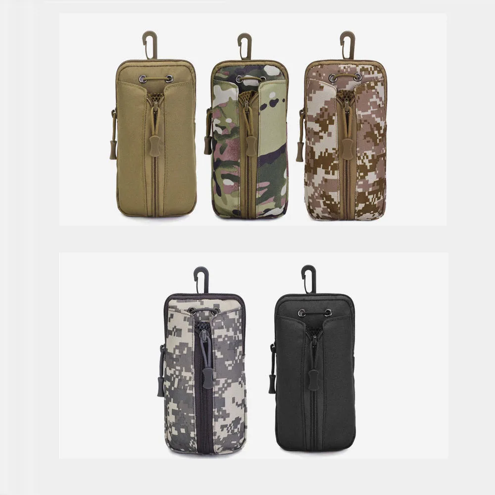 Tactical Water Bottle Carrier Breathable Drawstring Water Bottle Holder Kettle Carrier Bag Wear-Resistant Outdoor Molle Pouch