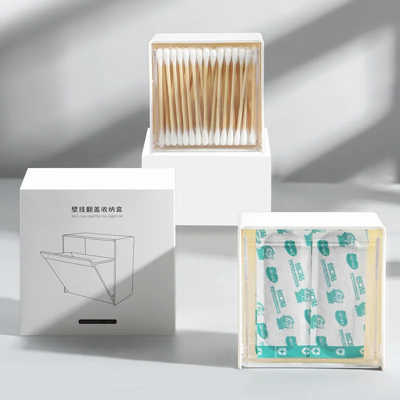 

Wall-Mounted Band-Aid Storage Box without Punching, Lipstick and Cotton Swab, Home Lipstick and Cotton Swab