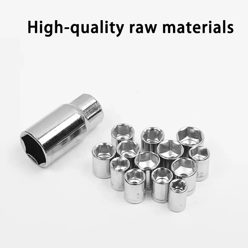 46-Piece Socket Wrench Set Professional Automotive Tool Set Made of Chrome-Vanadium Steel Features Quick-Release Socket Wrench