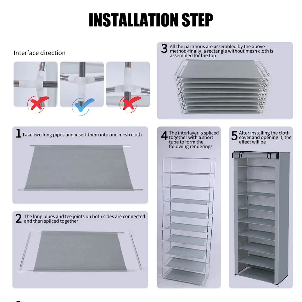 Shoe Rack Open Cabinets Folding Furniture Organizer for Living Room Shoemakers