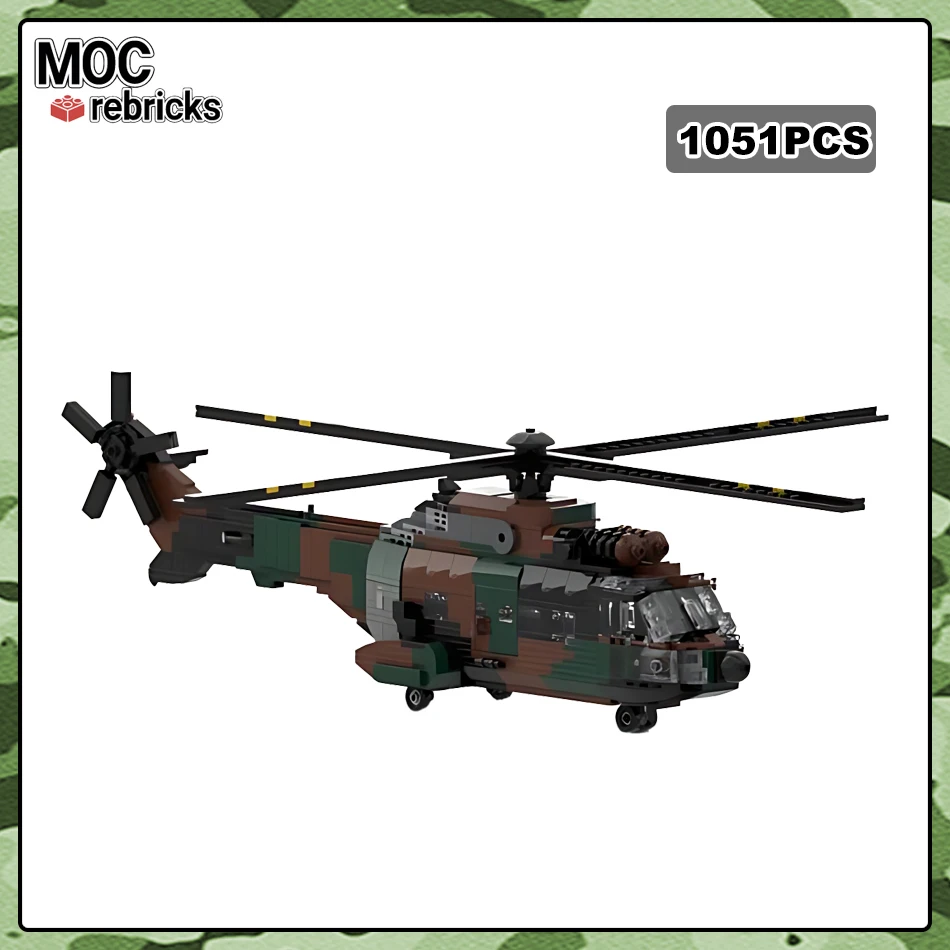

Конструктор MOC тактический для самолета AS532, вертолет Cougar, французский аэроплан, сборные модели, детская игрушка