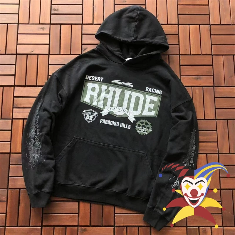 

Desert Racing Rhude Hoodie Women Men Oversize Racing Print Pullover