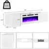 Floating TV Stand with 36 Electric Fireplace, High Gloss Finish Wall Mounted Fireplace Entertainment Center with Storage for TVs 2