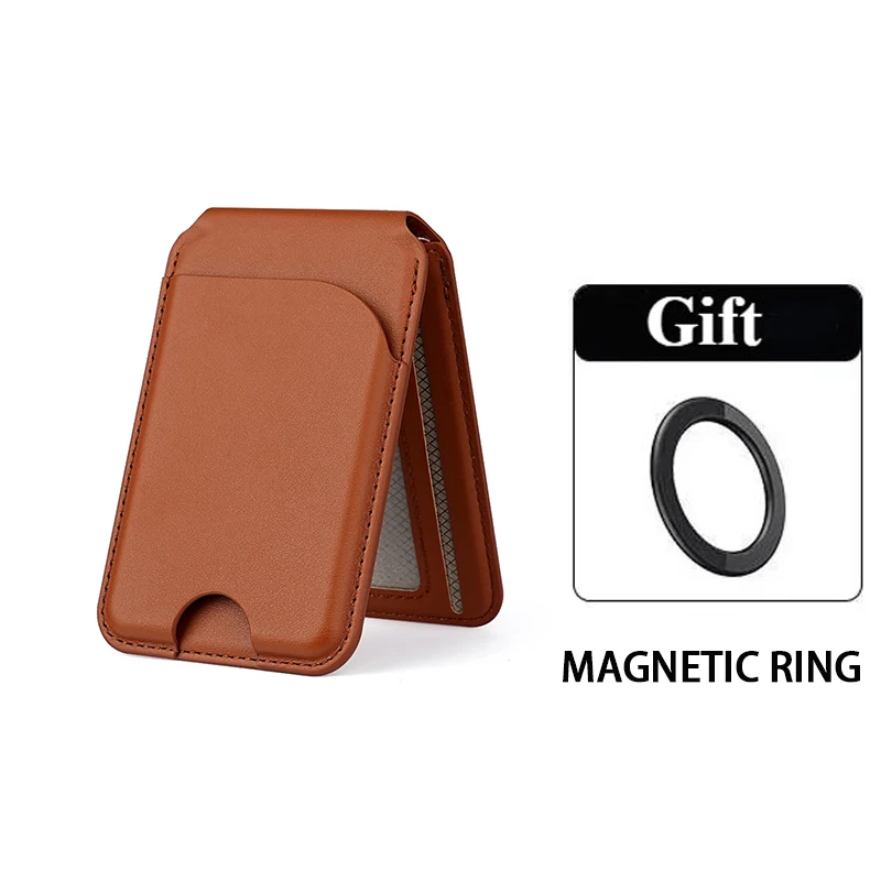 Luxury Leather Magnetic Wallet Case with Detachable Card Holder and Foldable Stand