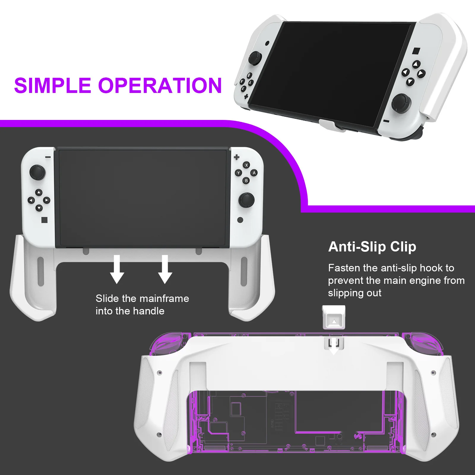 new For Switch OLED integrated host protection grip OLED pluggable base game handle JYS-NS232