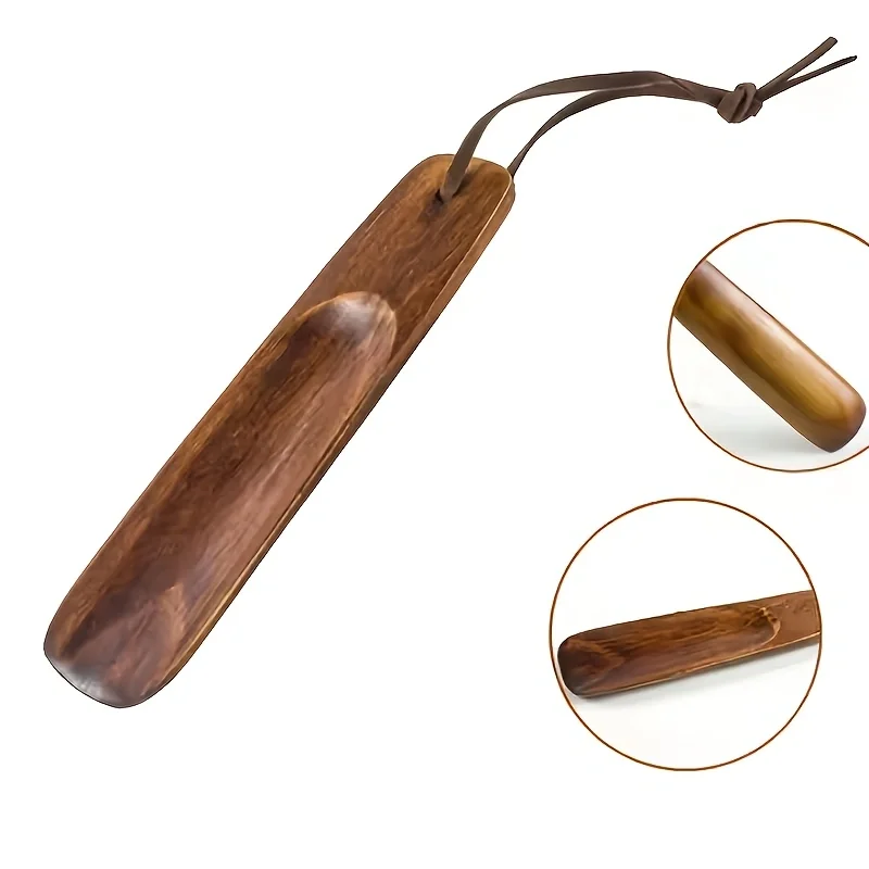 Portable Solid Wood Shoehorn – Durable, User-Friendly Travel Essential for Effortless Shoe Wearing