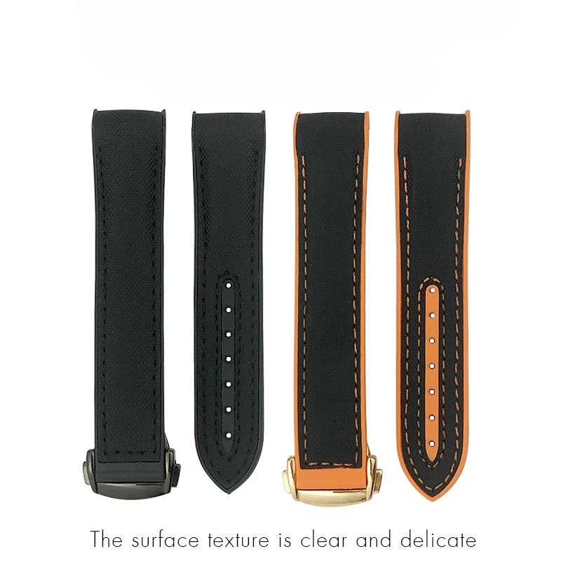 

Rubber Nylon Leather Watchband 20mm 22mm 19 21mm Fit for Omega Seamaster300 Silicone Watch Strap