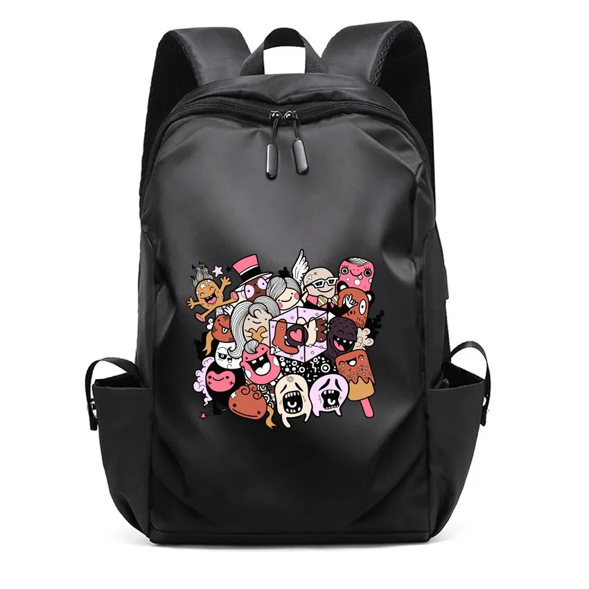 

Вместительный дорожный рюкзак для ноутбука для мужчин и женщин, водонепроницаемый ранец для ноутбука с забавным мультяшным рисунком комиксов