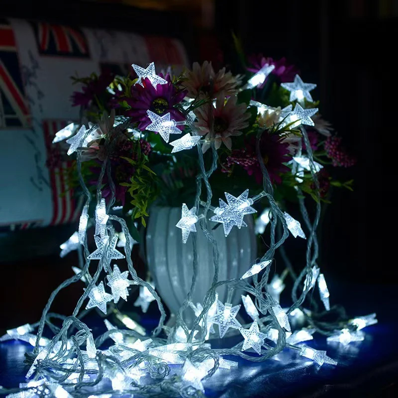 LED Battery-Powered Star Fairy String Lights for Celebrations and Decorations