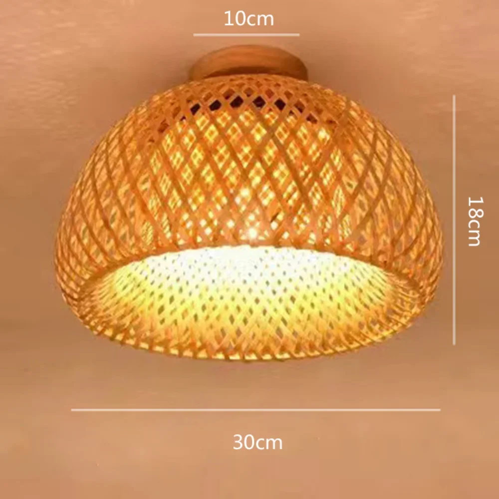 Modern Natural Bamboo Ceiling Lights E27 Minimalism Home Creative Lighting Chinese Zen Tea Room Aisle Decor Cage Lamp Fixtures