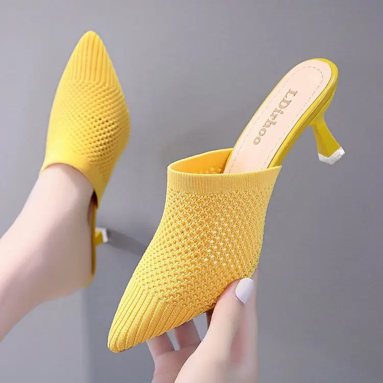 Mules For Women 2023 Shoes Slippers Soft Thin Heels Slides Fashion