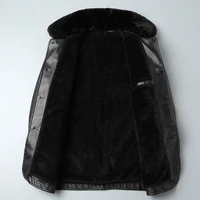 Chaqueta de piel sintética con Cuello de piel para hombre, abrigo informal de lana, cálido, de calidad, invierno, nuevo, 3X 5