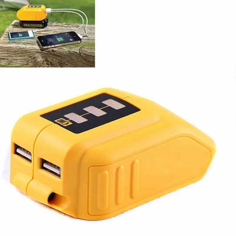 

Зарядное устройство с USB-преобразователем для DEWALT 10,8 В, 12 В, 18 в, 20 в, преобразователь литий-ионных аккумуляторов DCB090, USB-адаптер для зарядки устройств, источник питания