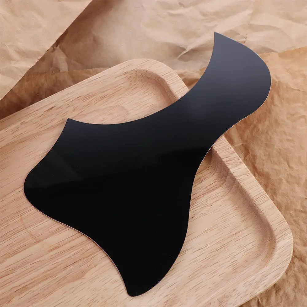 ABS Transparent Guitar Guard Water-shaped Bird-shaped Transparent Acoustic Guitar Pickguard Black Transparent