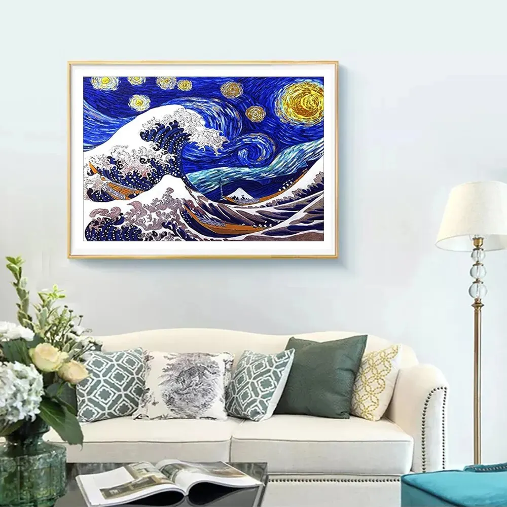 Diamond Painting 5D DIY Landscape Kit Starry Sky Cross Stitch Diamond Embroidery Rhinestone Mosaic Art Home Decor Painting