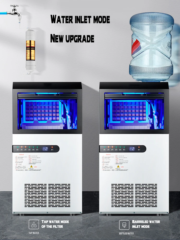 상업용 아이스 메이커, 45 kg, 70kg 큐브 아이스 머신, 자동 및 가정용 상업용 아이스 머신, 바 커피 티 샵 