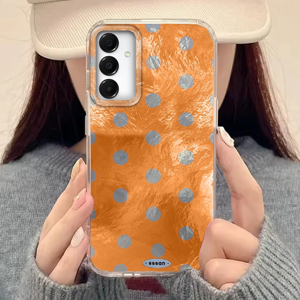 Korean Brown Circular Dots Phone Case Cover