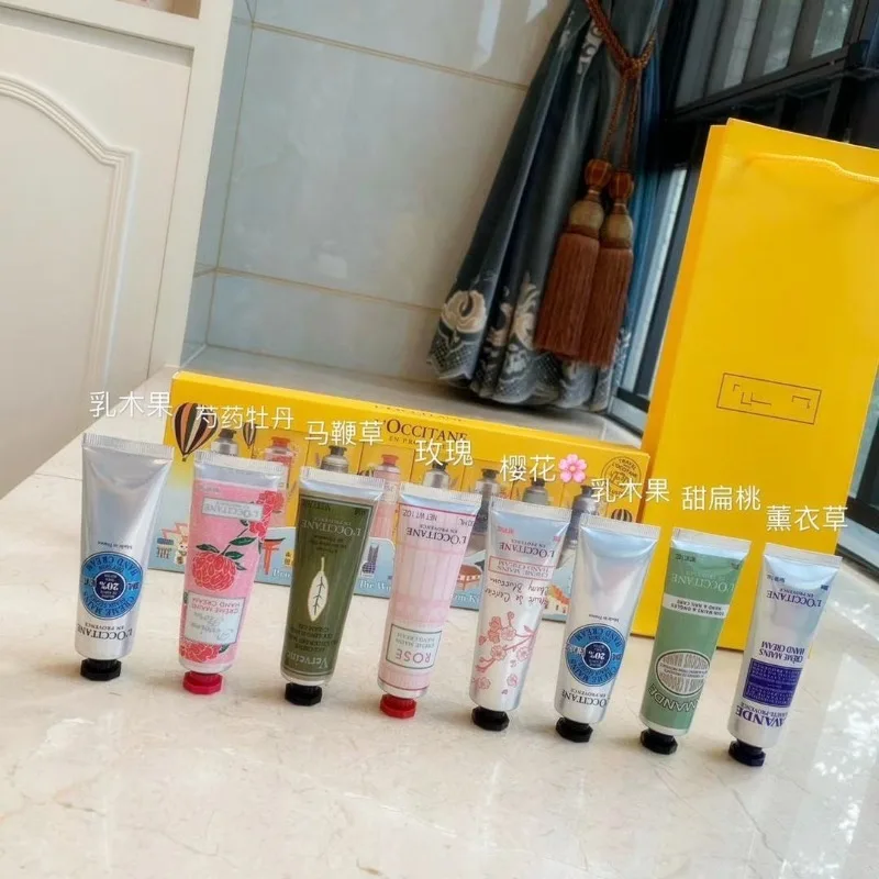 Ous Dan Hand Cream Eight-Piece Set Gift Box Shea Sakura Rose Hand Cream Hydrating Moisturizing and Nourishing Dry