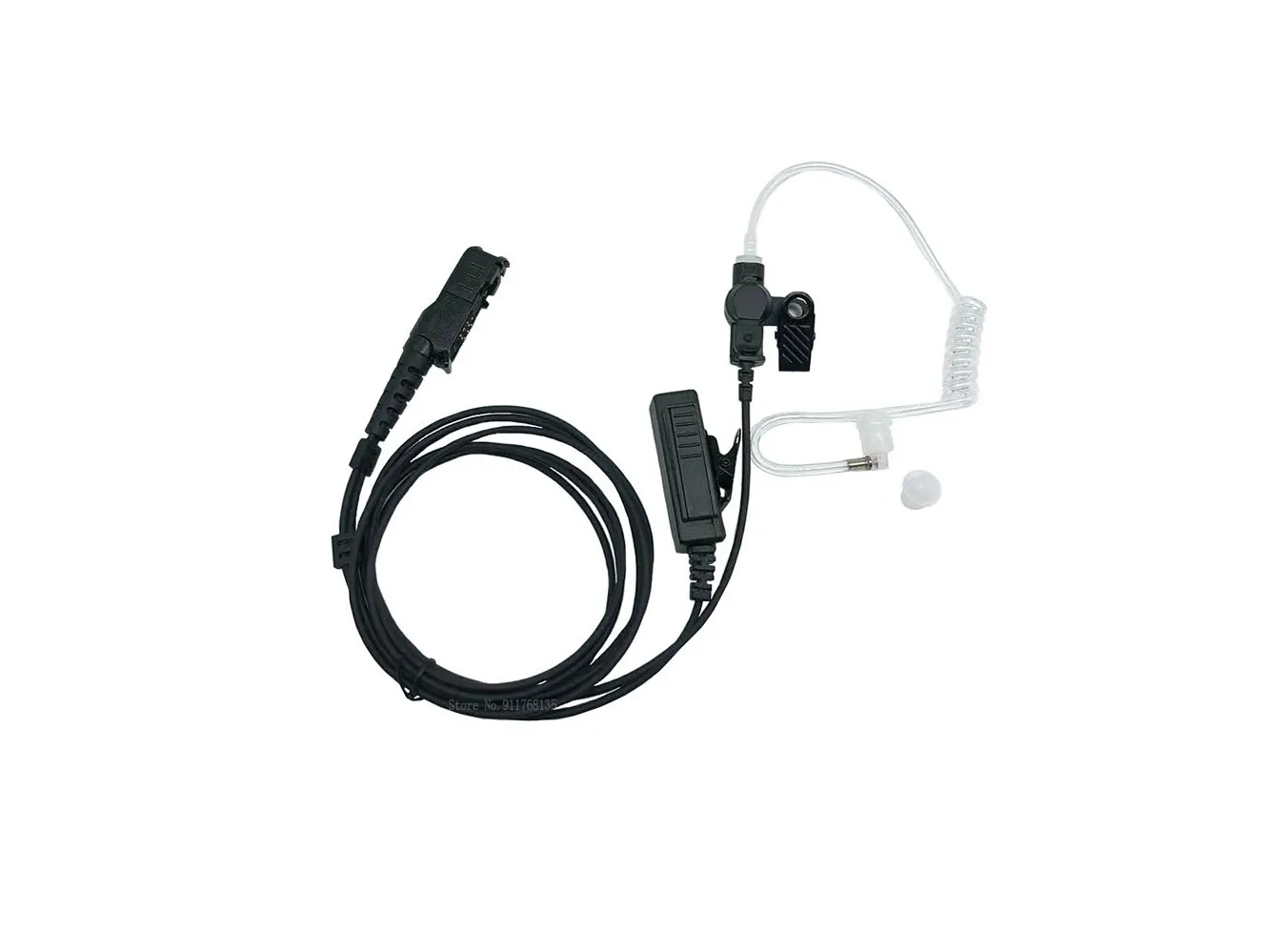 Écouteur Oreillette Avec Micro PTT Pour Motorola XPR3300e/3500e/DEP550 - Forme En D, Câble Noir