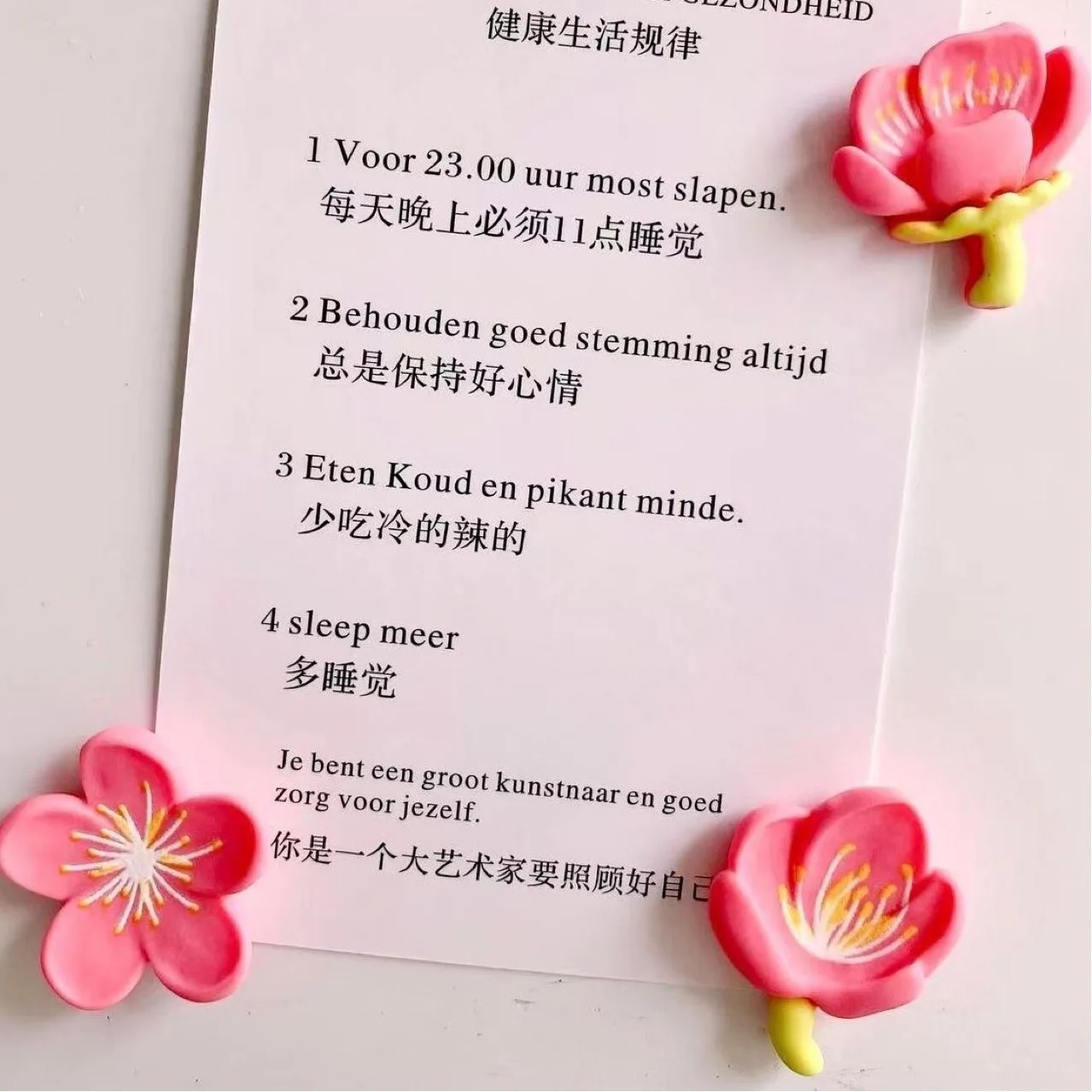 12pcs Fridge Magnet Pink Flower Resin Decorative Refrigerator Magnets Creative Whiteboard Cartoon Magnetic Sticker