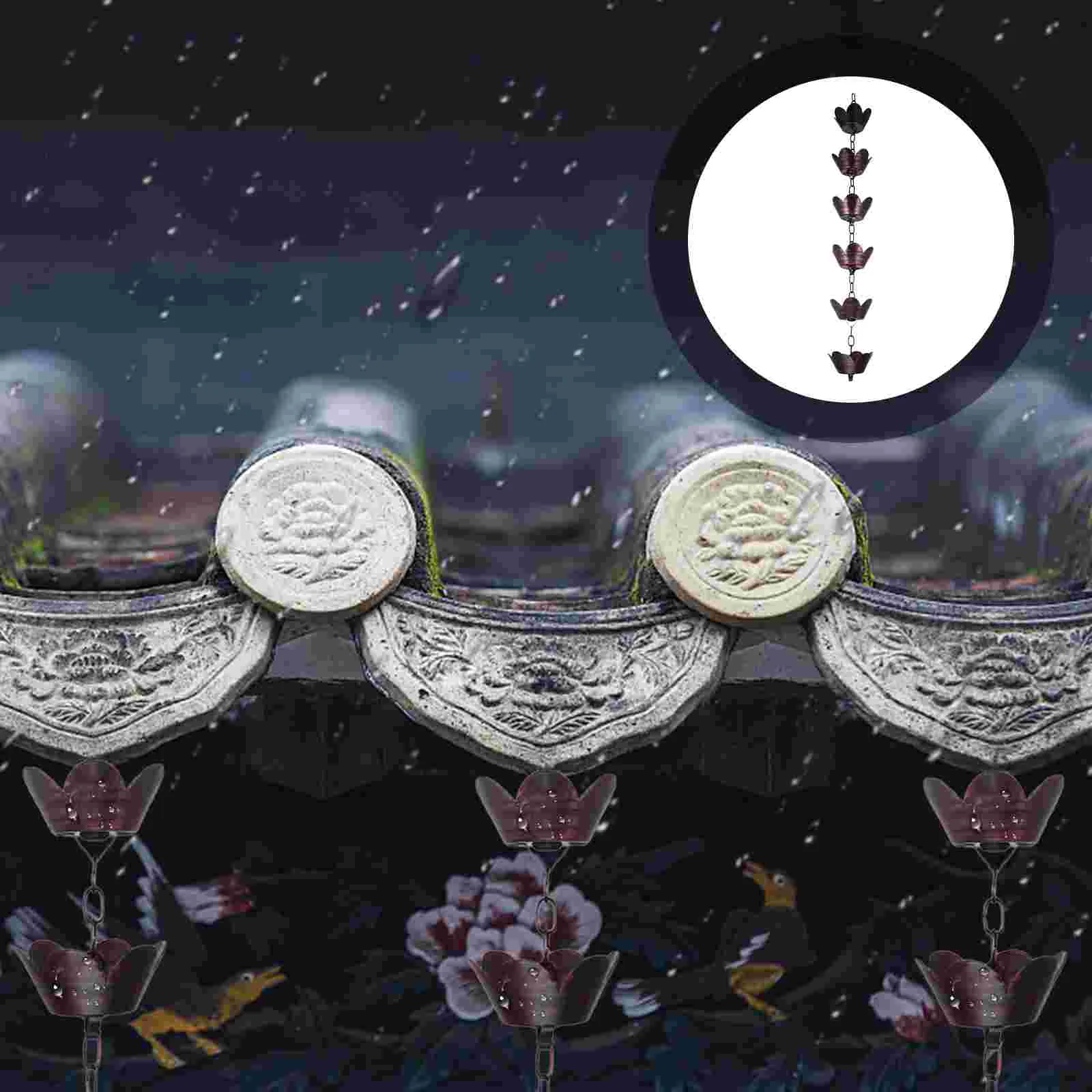 Decorative Rain Chain Decor Buckets Vintage Metal Drainage Bell stainless steel chains rain chain adapter