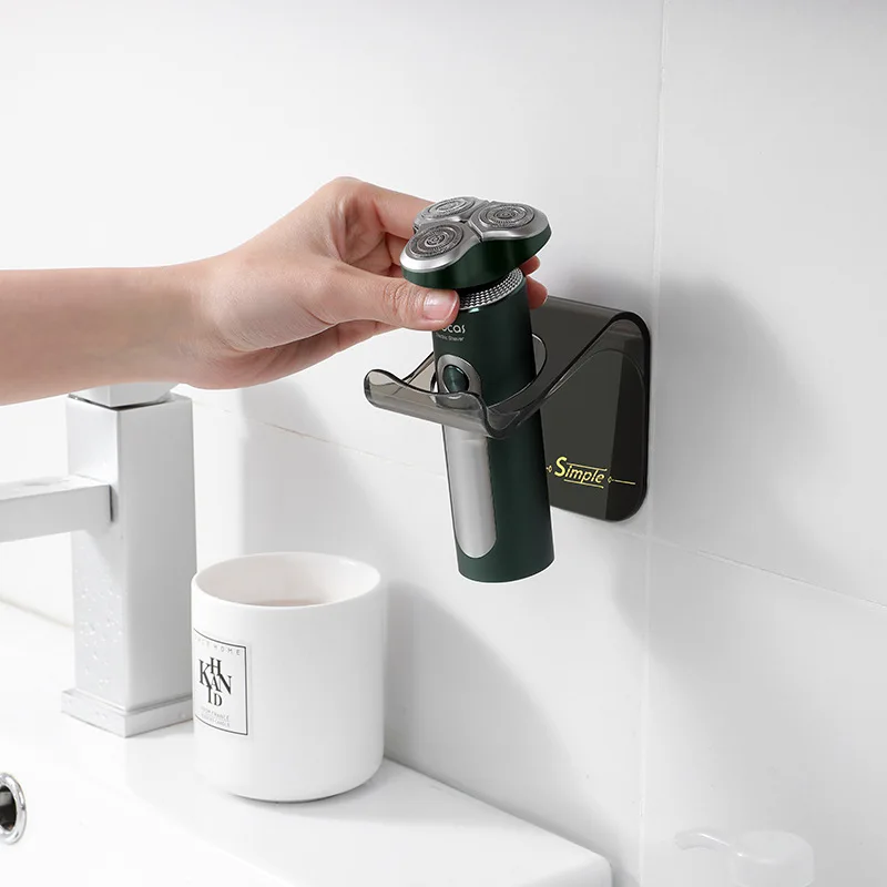 

1Pcs Electric Shaver Holder Storage Rack Perforation-free Wall-Mounted Toilet Razor Bathroom Traceless Box Hook Accessories