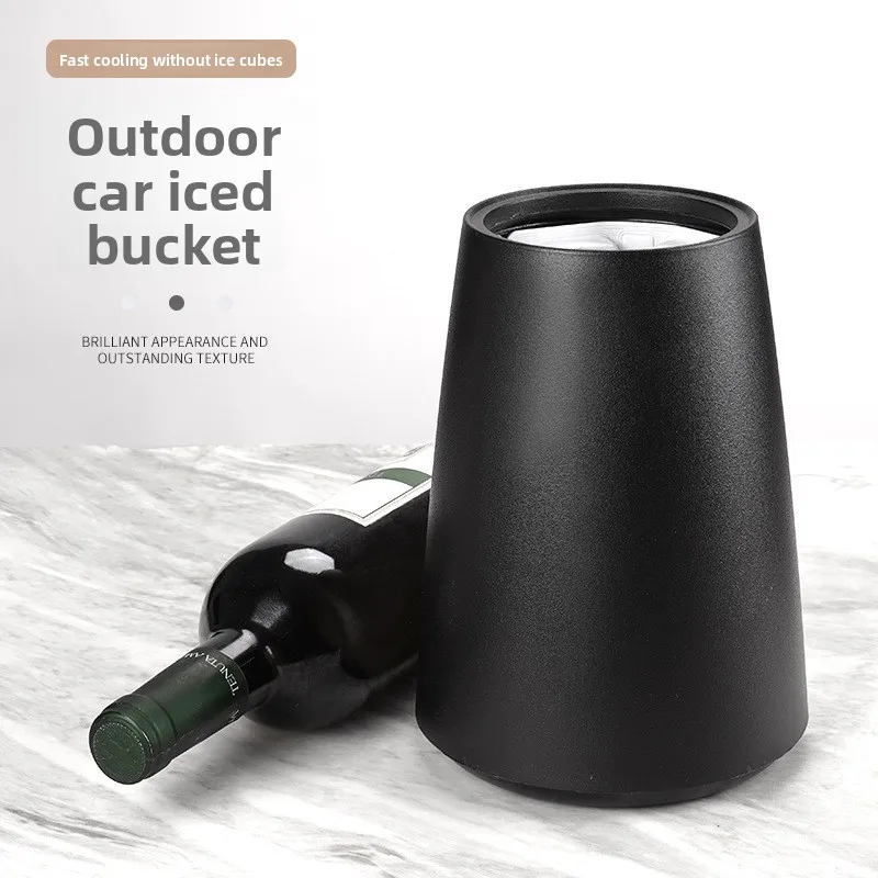 Quick cooling champagne red wine ice bucket car thermal insulation ice wine ice bucket easy to carry plastic ice bucket