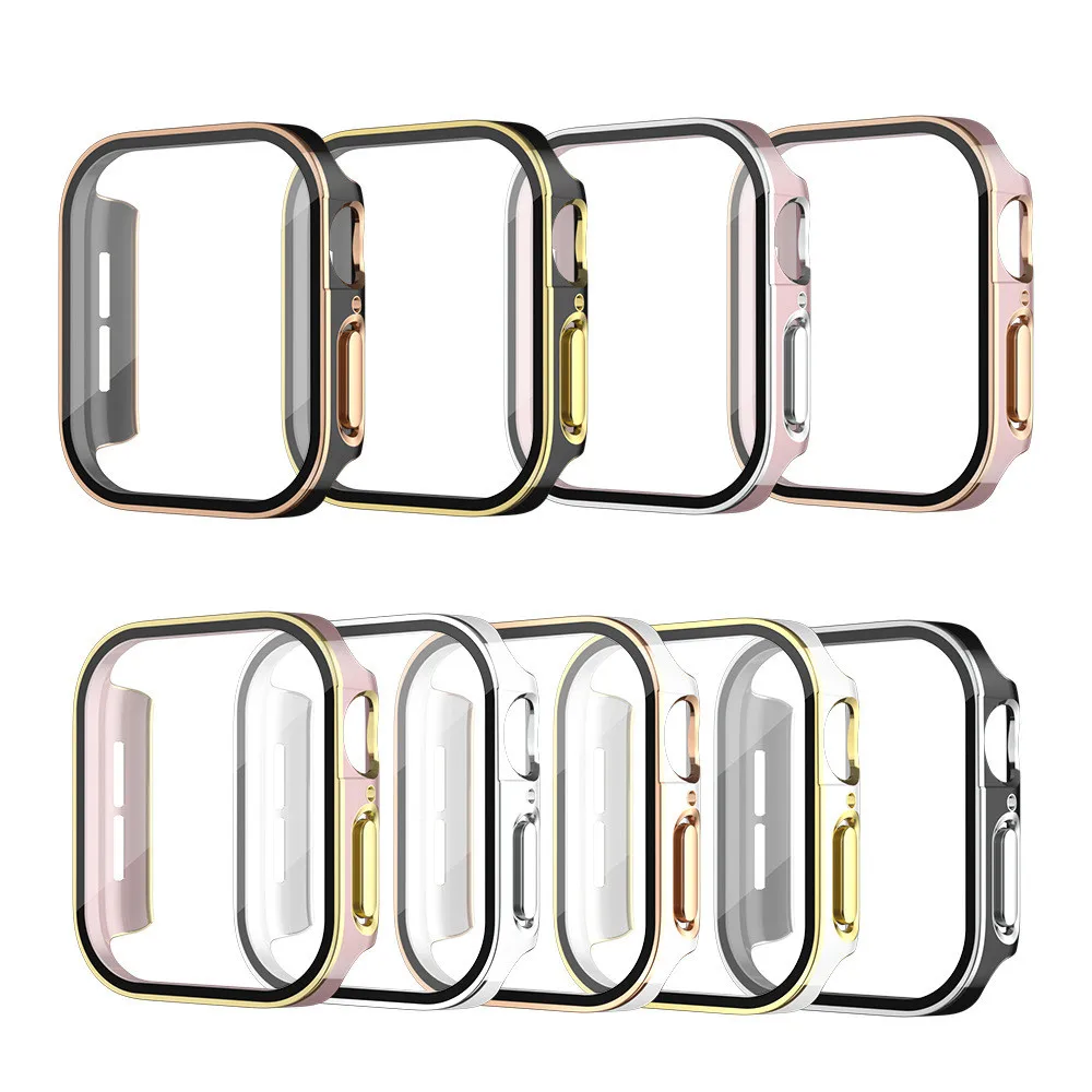 Tempered Glass Case For Apple Watch Accessories 45mm 41mm 44mm 38 40mm