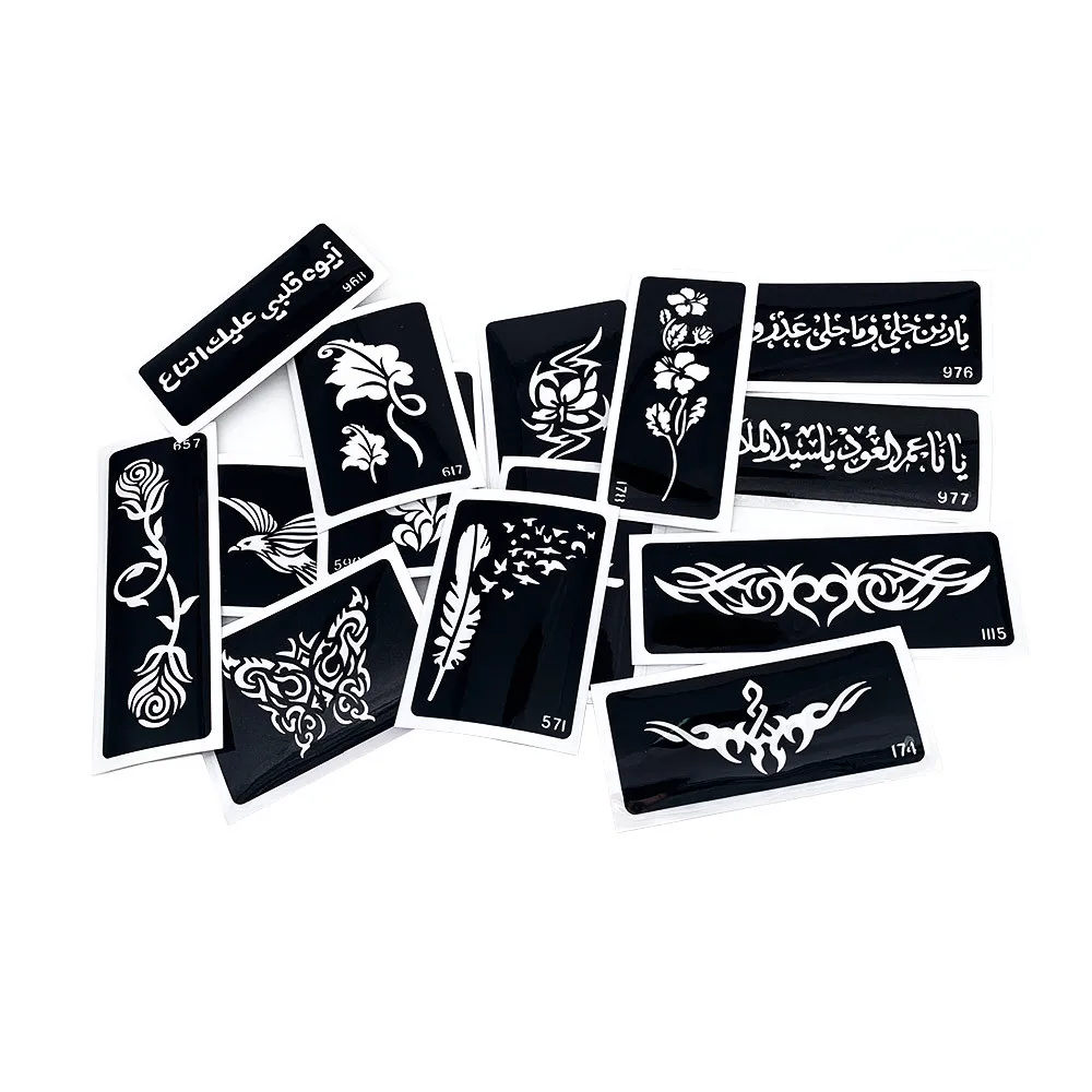 50 Mixed Design Sheets Stencil for Flash Body Paint-Airbrush tattooTemplate Glitter Temporay Tattoo Kit- Free shipping