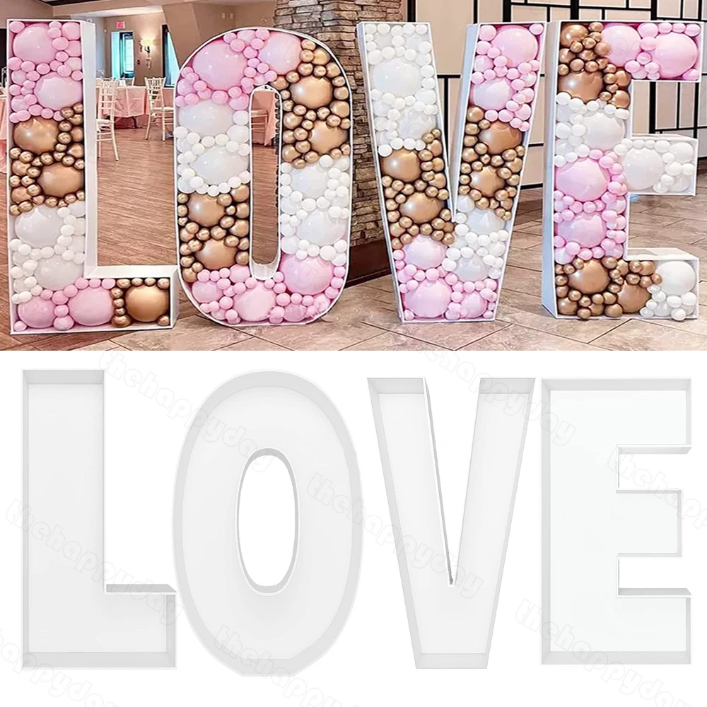 4/3/1Pcs Baby Letter Frame Stand Mosaic Balloons Filling Box KT Board  Alphabet DIY Letter Baby Shower ONE Birthday Party Decor - AliExpress, image size:1000x1000