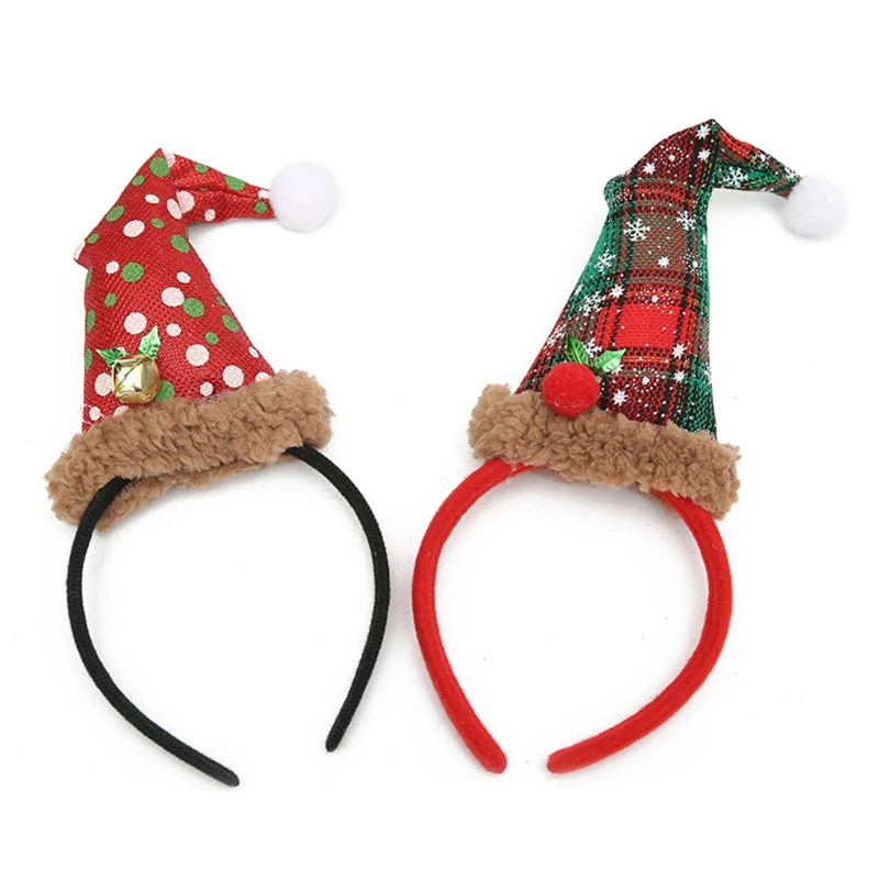 

MXMB Santa Hat Hair Bands Plush Xmas Hat Headband Christmas Party Decor Supplies for Creative Holiday Hair Styling Props