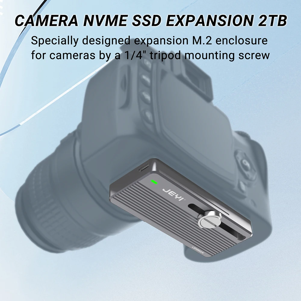 M.2 NVMe SSD Enclosure USB 3.1 Gen2 10Gbps Transfer Compatible with PC phone Camera Mounting Screw, external hard drive case, ssd enclosure