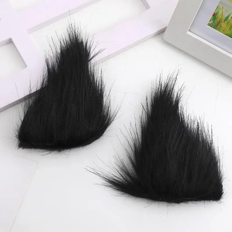 39BD Plüsch Biest Ohr Haar Clip Cosplay Kostüm Haarspangen Party Requisiten Kopfbedeckungen Maskerade Kopfschmuck Animation – Detail 10