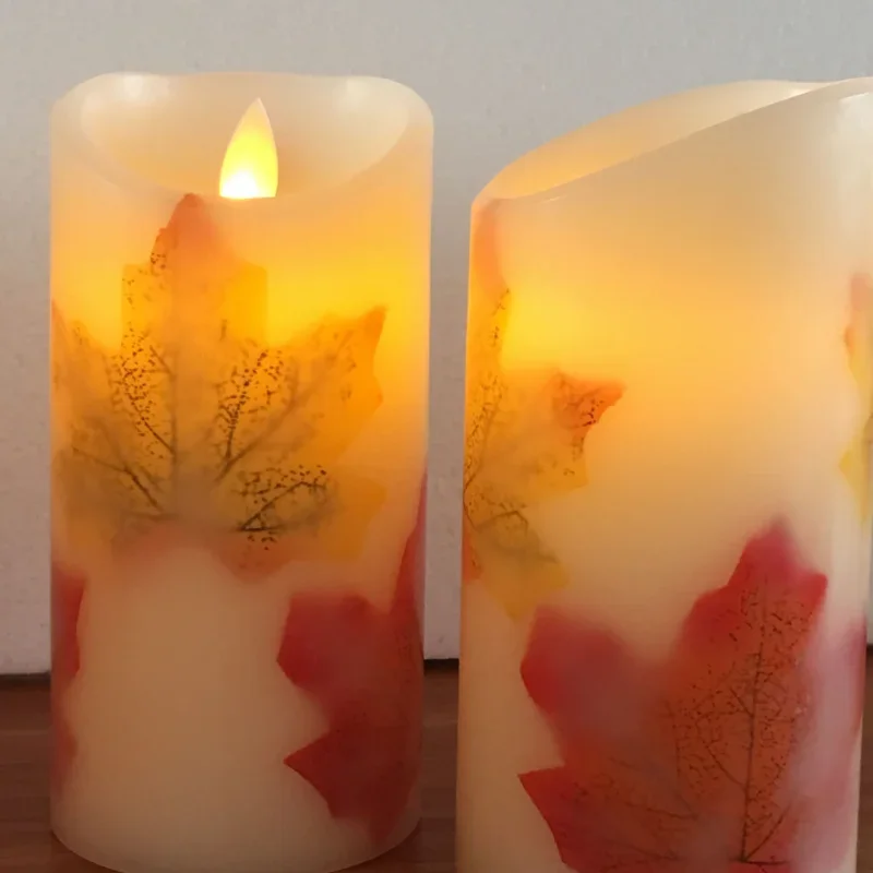 

3PCS LED Candle Light Maple Leaf Simulation Flame Remote Control Candle Set Simulation Swing Home Hotel Decoration