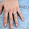 1ct Moissanite Ring D Color for Woman Wedding Jewelry with GRA 925 Sterling Sliver Plated 18k White Gold Wedding Band 5