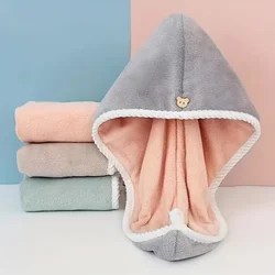 Super - Absorbent Quick - Dry Microfiber Hair Towel - Double - Layered (Pink Grey)
