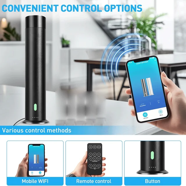 Waterless Scent Diffuser Remote Control Essential Oil Diffusers Hotel Collection Diffuser Scent Air Machine for Home Black 3