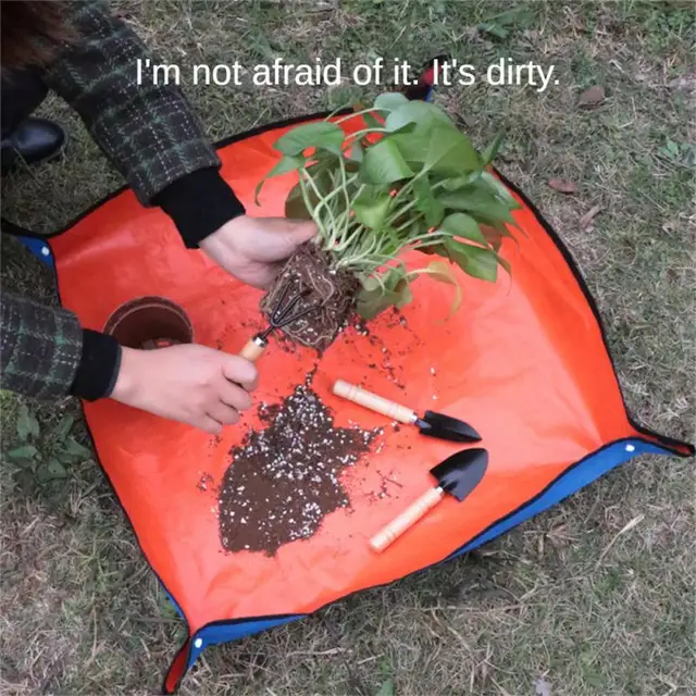 1Pc Újrafelhasználható Ültetési Szőnyeg Kertészeti Cserepes Pad Összecsukható Kerti Növényi Edény Átültetése Vízálló Szőnyegek Kiegészítők - Image 2