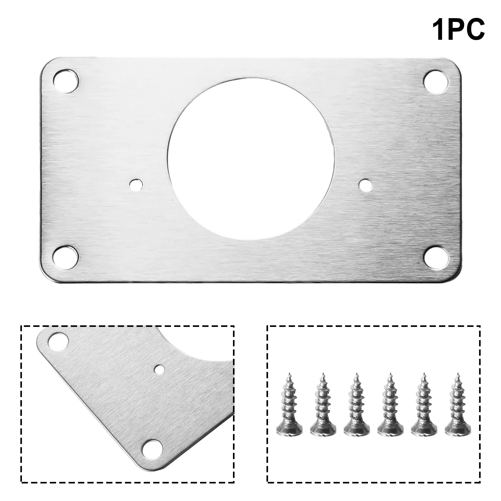 Description Picture 5 of itemCabinet Hinge Repair Plate Kit Stainless Steel Door Hinge Mounting Plate With Holes For Home Kitchen Cupboard Furniture