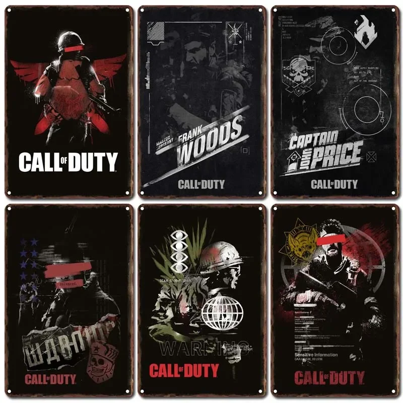 [Ps5] Call Of Duty Black Ops Cold War Retro Metal Tin Sign Vintage Metal Plate Game Room Decoration Decorazioni Per La Casa Decorazione Della Parete