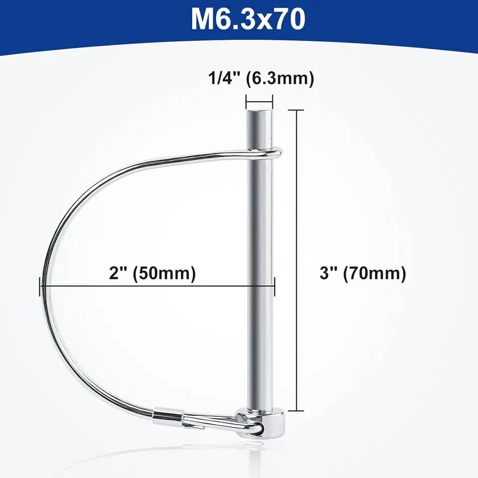 5/4/2pcs Square Shaft Locking Pin Steel D-shape Ring Safe Coupler Latch M6 M8 M9.5 M10 M12 Farm Lawn RV Trailer Boat Hardware - 13 - View #12