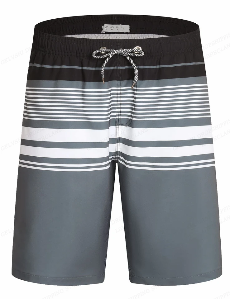 Men's Striped Beach Shorts Fashion Swimwear Trunks