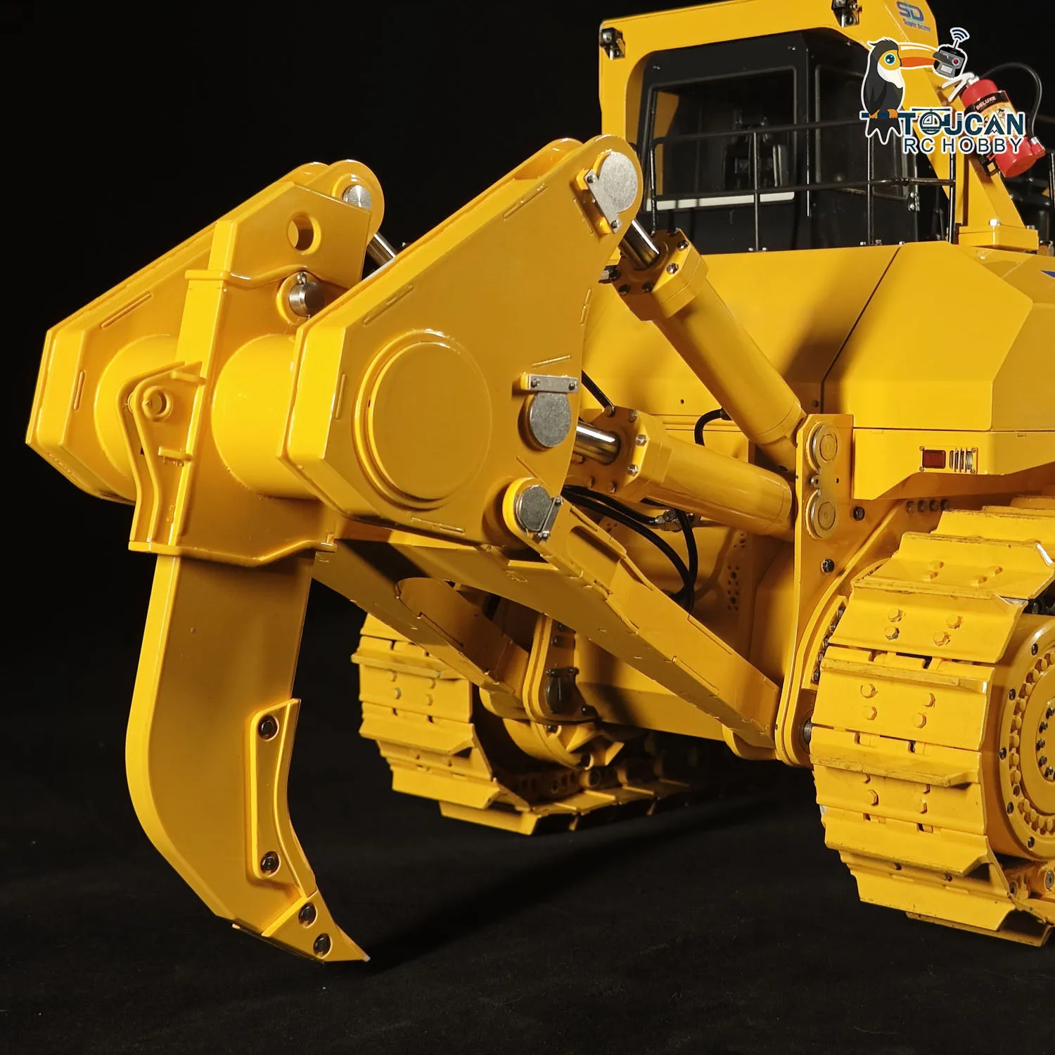 JDM 575 1/14 RC Hydraulic Bulldozer Heavy Duty Metal Dozer Truck Frsky X14 Remote Control Sound Light System RC Toy Model Gift 5