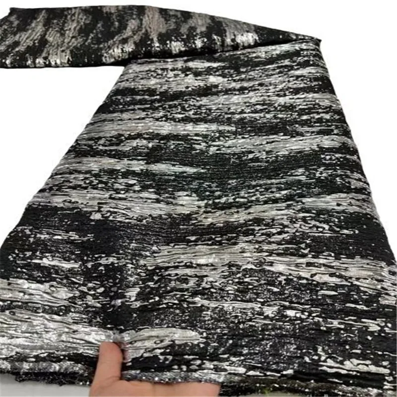 

African Floral Printing Brocade Jacquard Lace Fabric High Quality Lace Nigerian French Jacquard Lace Materials For Dresses