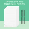 A5 Paper 120 Sheet /10pcs Ballpoint Pen Refills for Bisofice Notebook Digital Pen for Boardpen /Ophaya APP Support Notes Taking 5