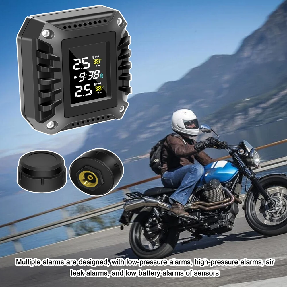 

Motorcycle Tire Pressure Sensors Moto Tire Pressure Monitoring System 2 Wheel Tyre External Sensor for Motorbike Bicycle