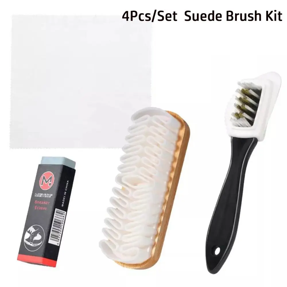 Stain Removal Suede Brush Kit Cleaning Tool for Shoes 4Pcs/Set