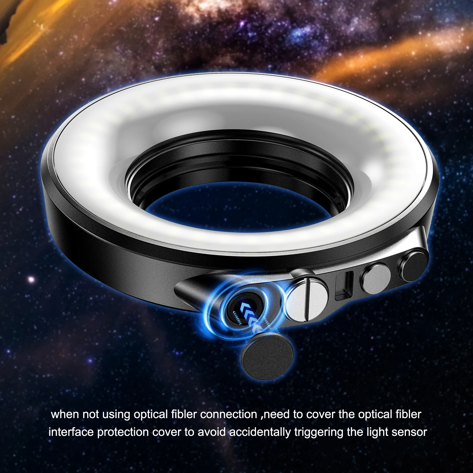 Camera flash Strbea 1200LM ring light underwater flash general camera 67mm threaded lens 5 modes 4 colors with USB charge waterproof