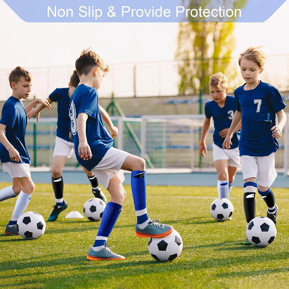 Shin Guard Pads 1 Pair Soccer Leg Performance Support Football Sleeve Socks for Kids Youth Adult Men